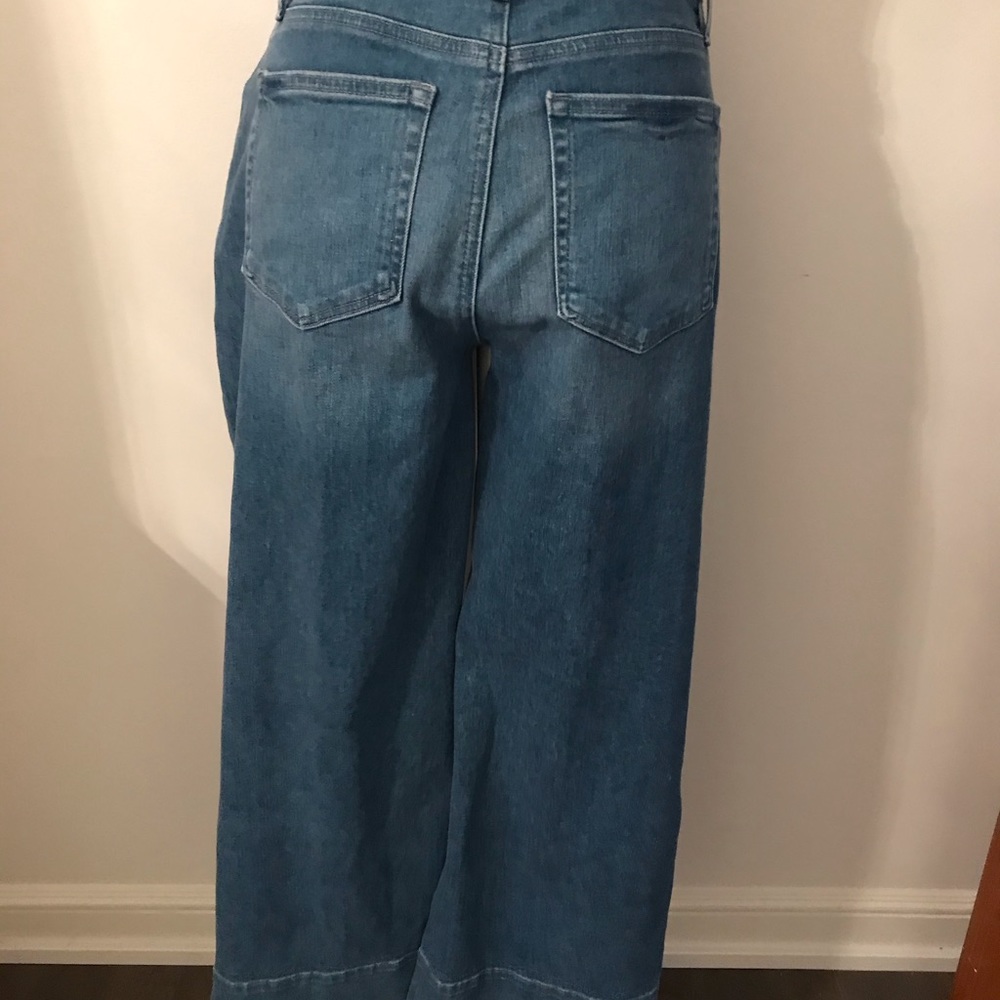 Loft wide-legged cropped blue jeans